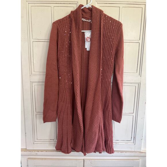 NWT Soft Surroundings size XS salmon color cardigan sweater - Picture 1 of 6